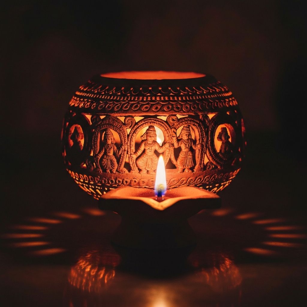 Terracotta diya lamp